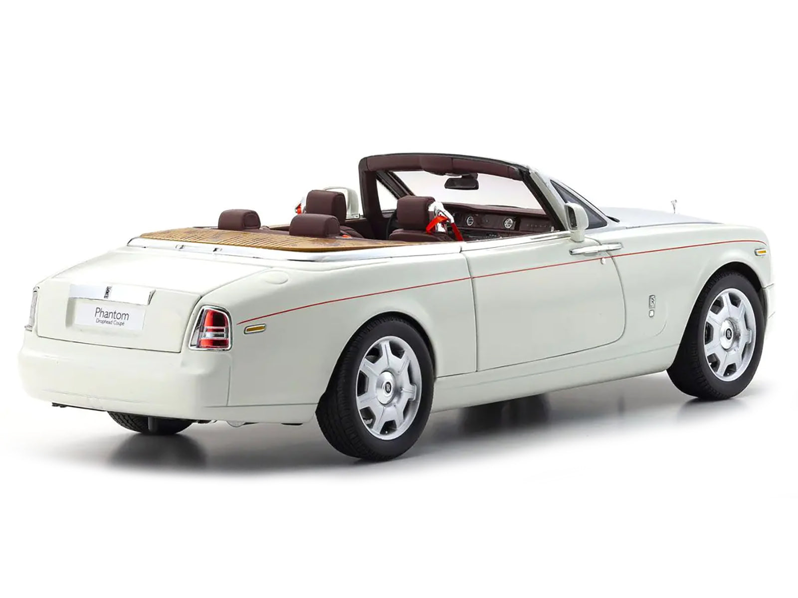 Rolls Royce Phantom Drophead Coupe English White with Silver Hood 1/18 Diecast Model Car by Kyosho