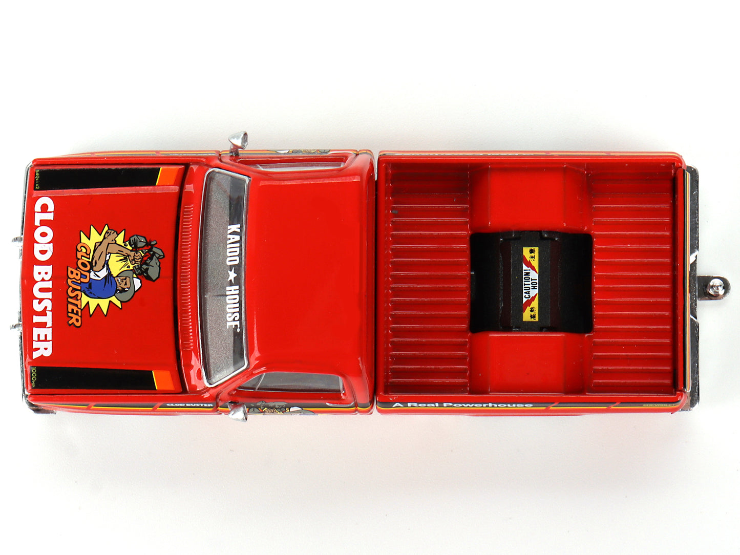 Chevrolet Silverado Pickup Truck "Clod Buster" Orange with Black Stripes (Designed by Jun Imai) "Tamiya x Kaido House" Special 1/64 Diecast Model Car by Mini GT