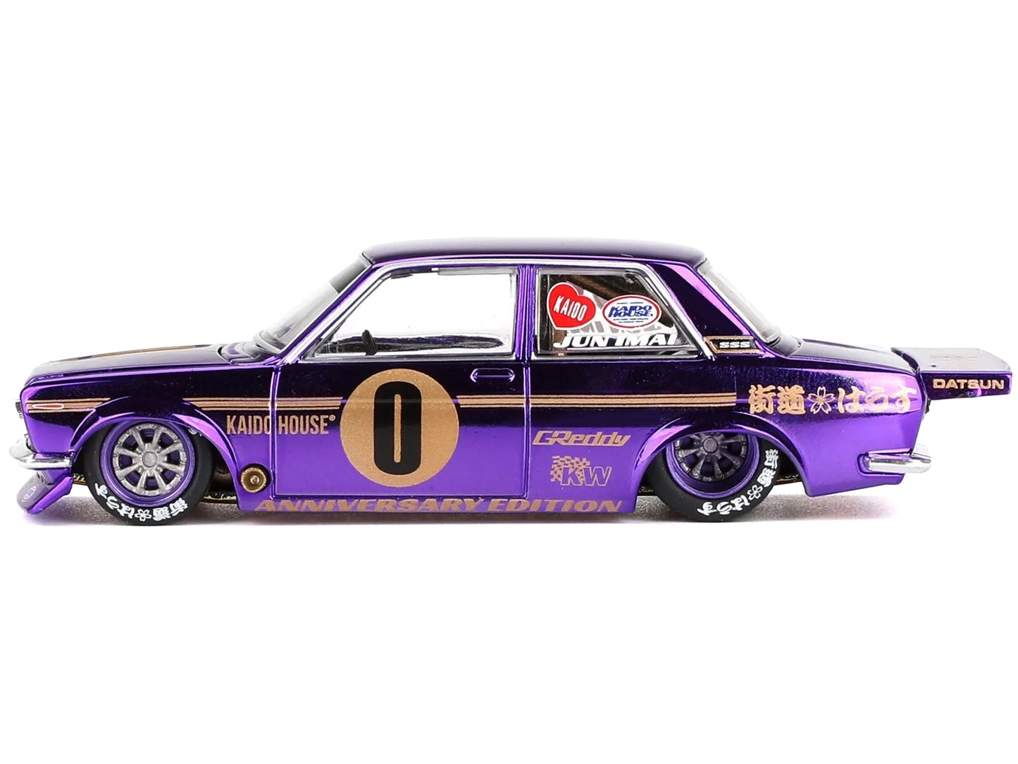 Datsun 510 Pro Street #0 "Anniversary Edition" Purple Metallic (Designed by Jun Imai) "Kaido House" Special 1/64 Diecast Model Car by Mini GT