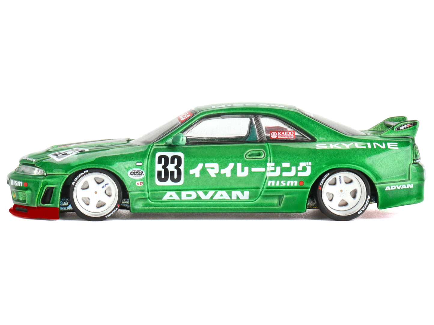 Nissan Skyline GT-R (R33) RHD (Right Hand Drive) #33 "Imai Racing V1" Green Metallic (Designed by Jun Imai) "Kaido House" Special 1/64 Diecast Model Car by Mini GT