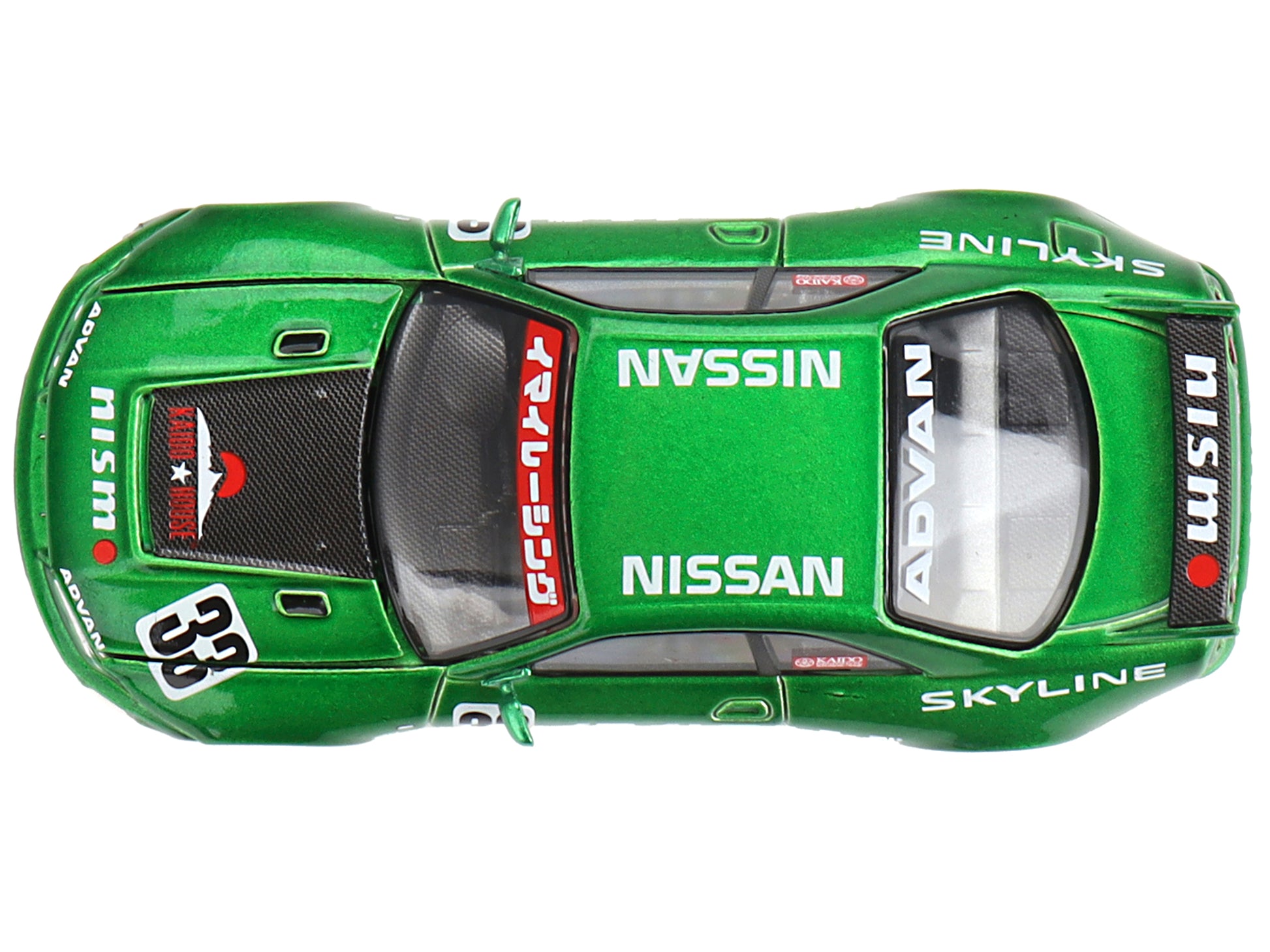 Nissan Skyline GT-R (R33) RHD (Right Hand Drive) #33 "Imai Racing V1" Green Metallic (Designed by Jun Imai) "Kaido House" Special 1/64 Diecast Model Car by Mini GT