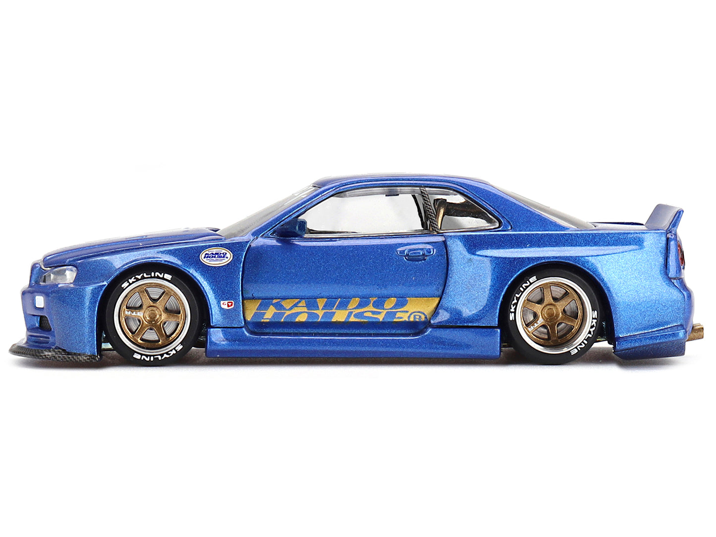 Nissan Skyline GT-R (R34) "SHINJUKU V2 Aero" RHD (Right Hand Drive) Blue Metallic (Designed by Jun Imai) "Kaido House" Special 1/64 Diecast Model Car by Mini GT