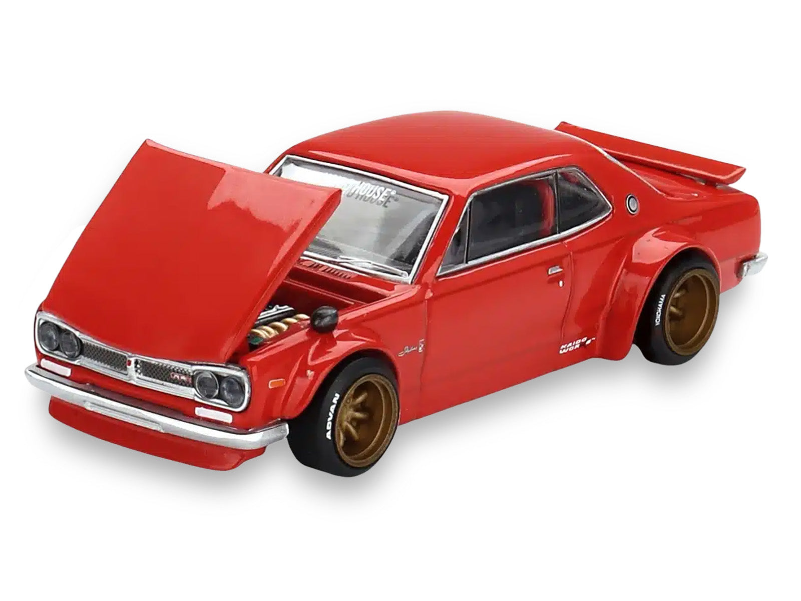 Nissan Skyline 2000GT-R (KPGC10) "Kaido Street V1" RHD (Right Hand Drive) Red (Designed by Jun Imai) "Kaido House" Special 1/64 Diecast Model Car by Mini GT
