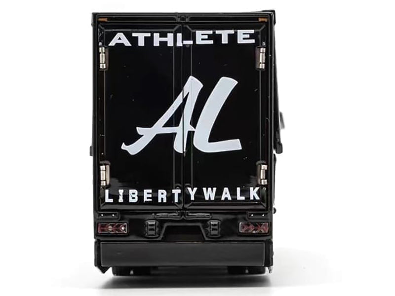 Mitsubishi Fuso Super Great Transporter RHD (Right Hand Drive) "Liberty Walk LB-Trucks" Black with Graphics 1/64 Diecast Model by GCD