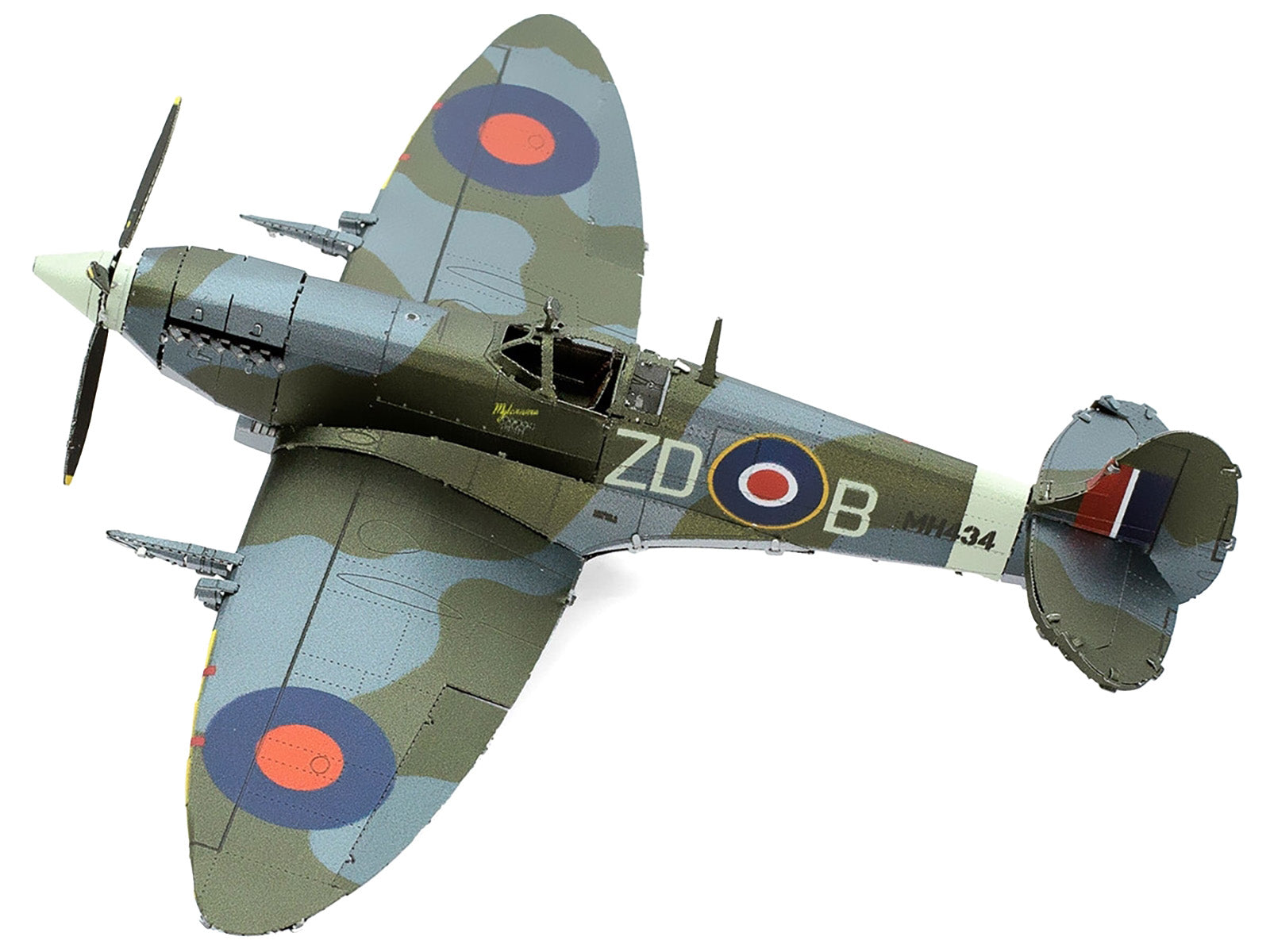 Model Kit Supermarine Spitfire Fighter Aircraft "British Royal Air Force" (Moderate Difficulty) Steel Model by Metal Earth