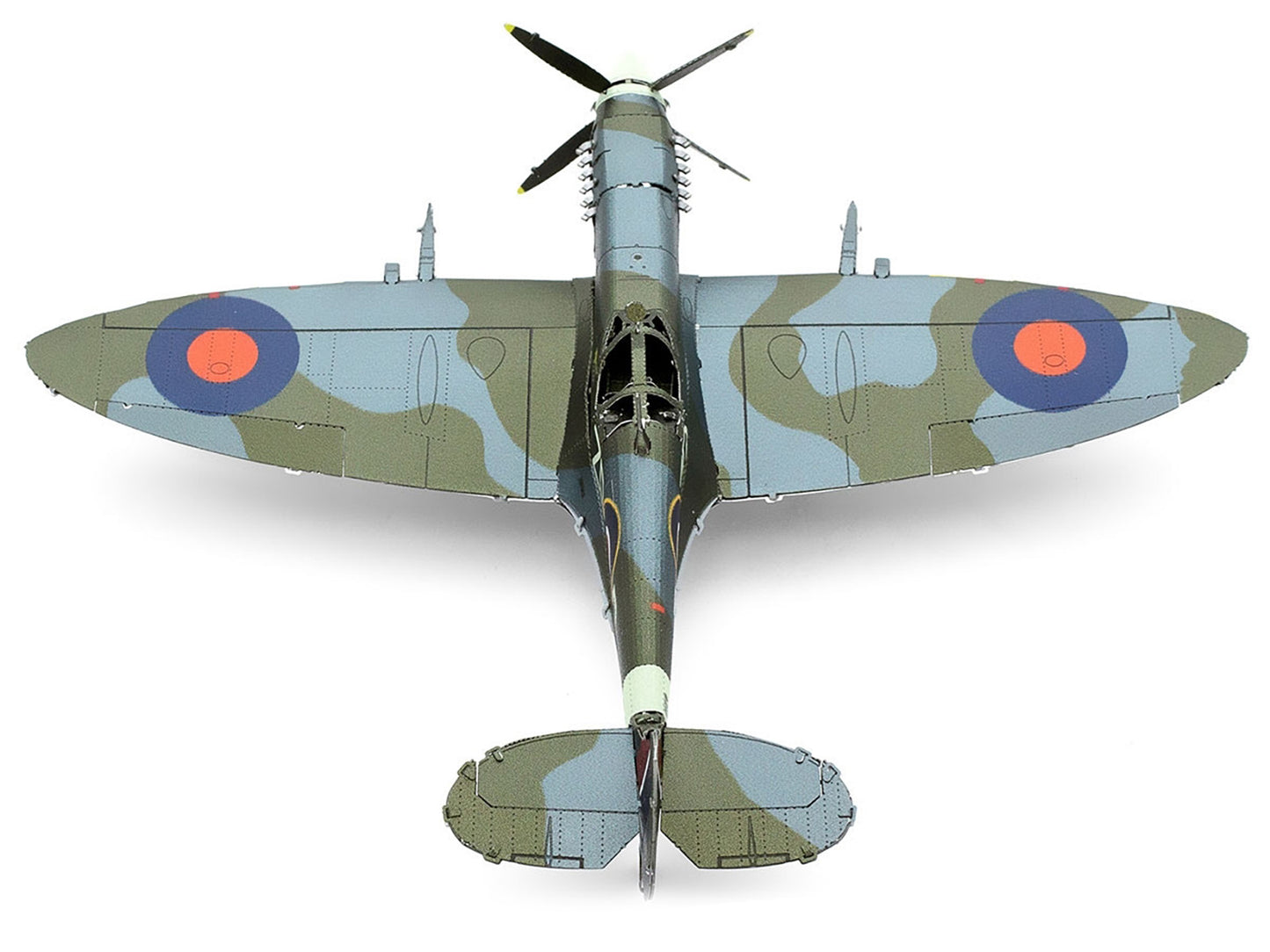 Model Kit Supermarine Spitfire Fighter Aircraft "British Royal Air Force" (Moderate Difficulty) Steel Model by Metal Earth