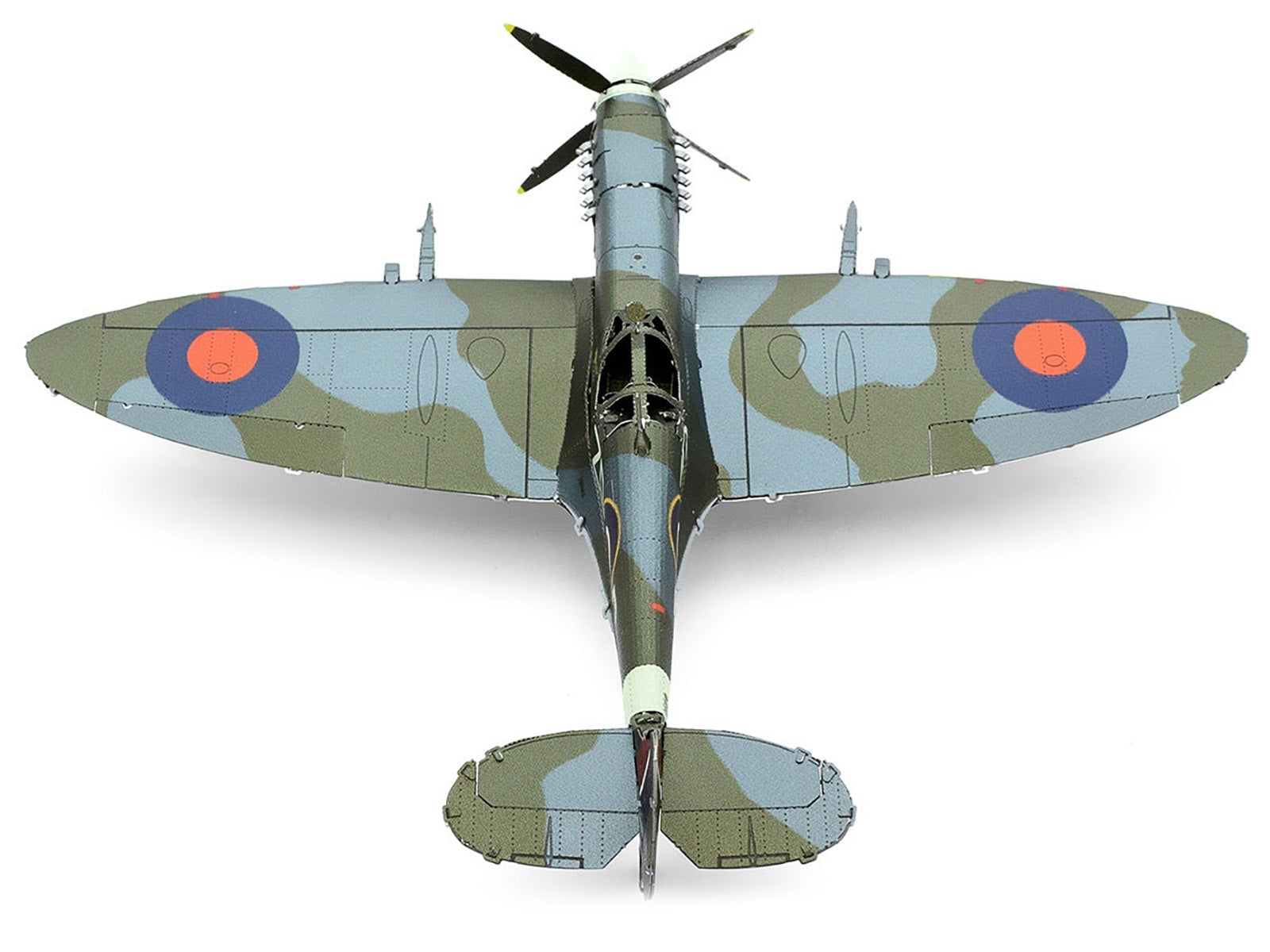 Model Kit Supermarine Spitfire Fighter Aircraft "British Royal Air Force" (Moderate Difficulty) Steel Model by Metal Earth