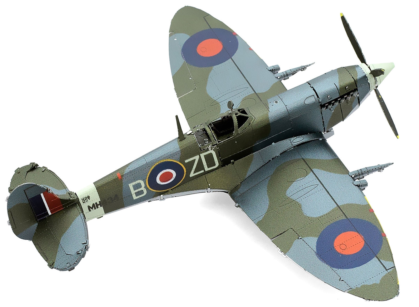 Model Kit Supermarine Spitfire Fighter Aircraft "British Royal Air Force" (Moderate Difficulty) Steel Model by Metal Earth