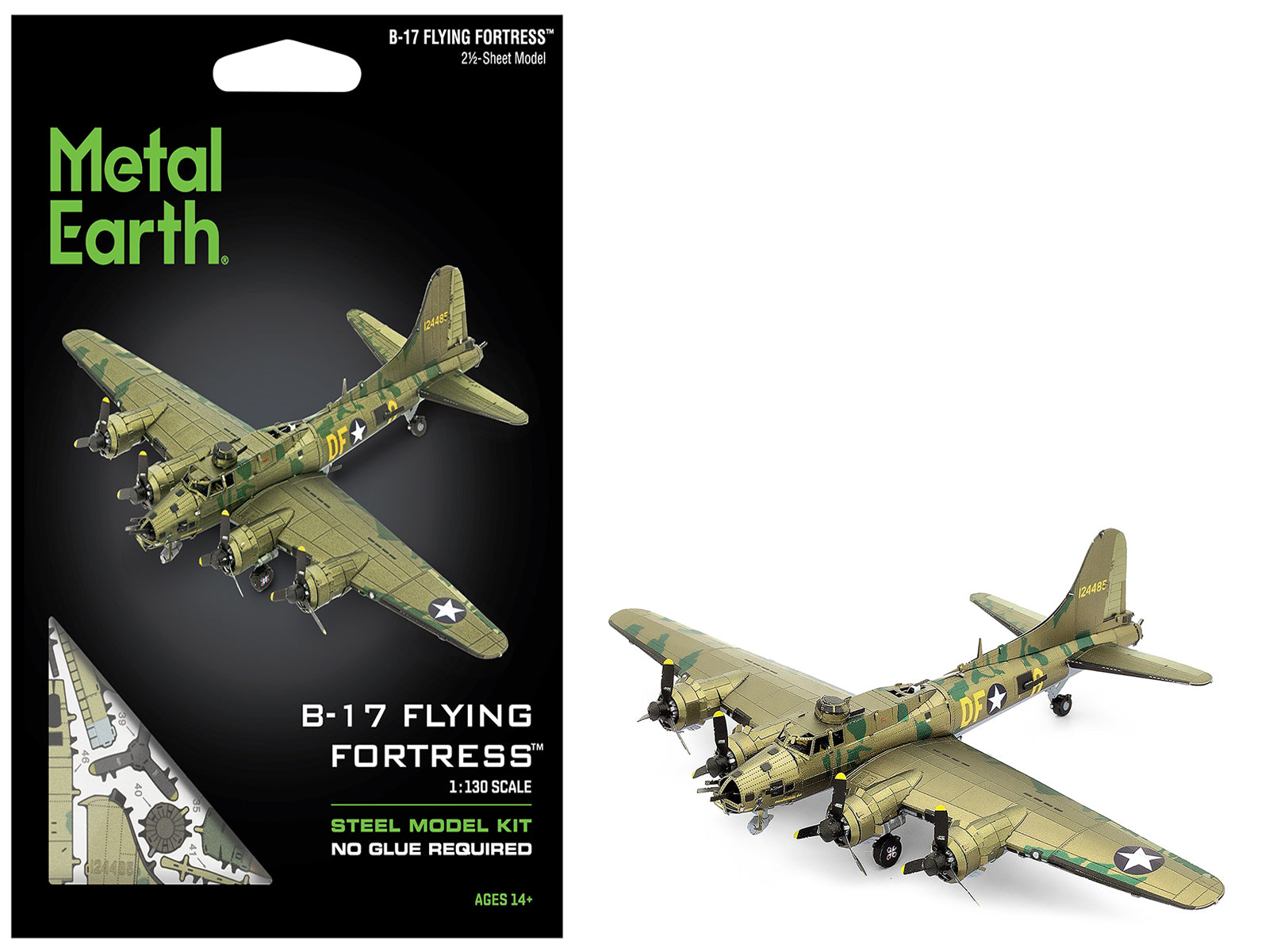 Model Kit Boeing B-17 Flying Fortress Bomber Aircraft "World War II" United States Army Air Forces (Challenging Difficulty) Steel Model by Metal Earth