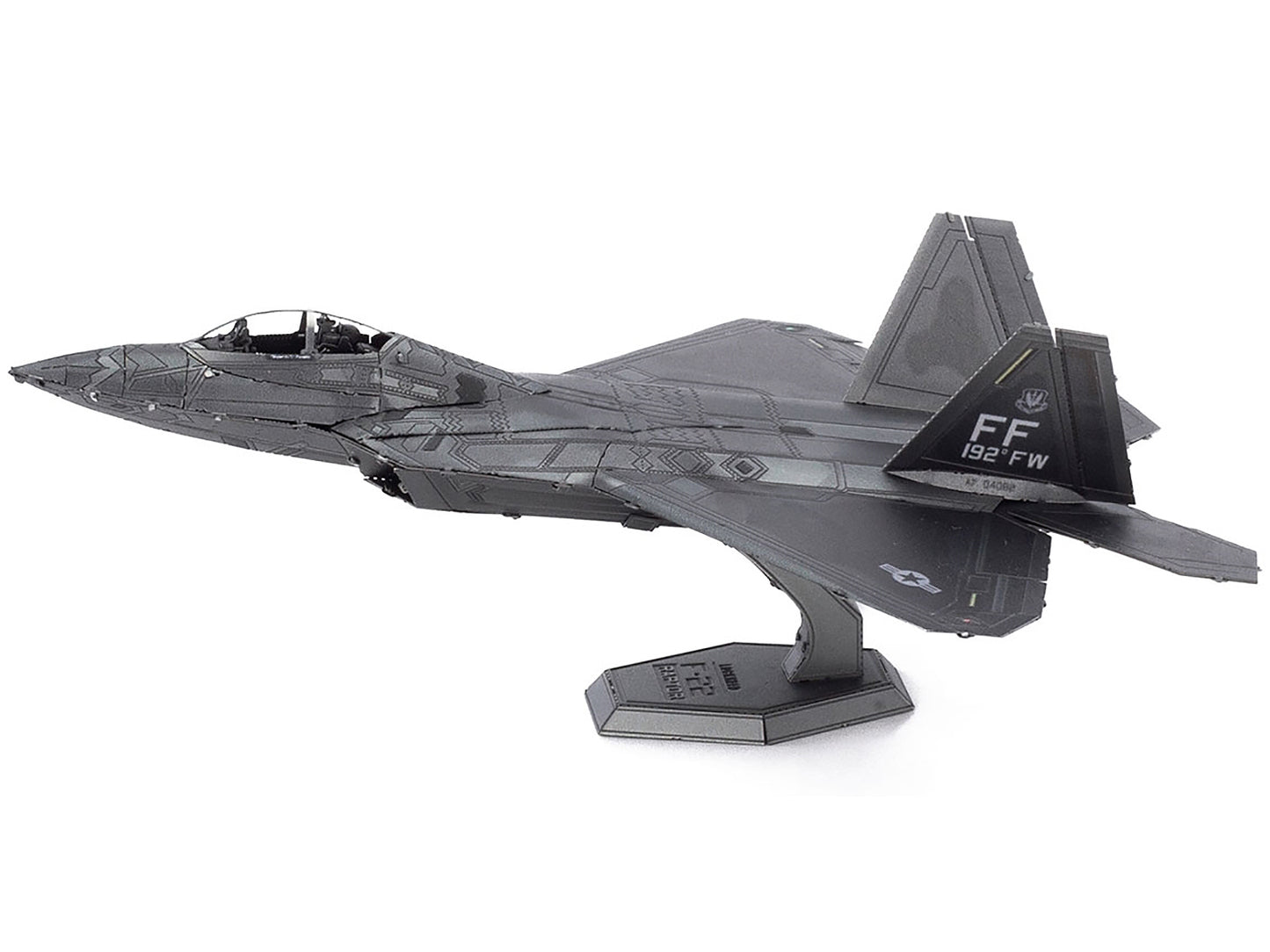 Model Kit Lockheed Martin F-22 Raptor Stealth Aircraft "United States Air Force" (Moderate Difficulty) Steel Model by Metal Earth