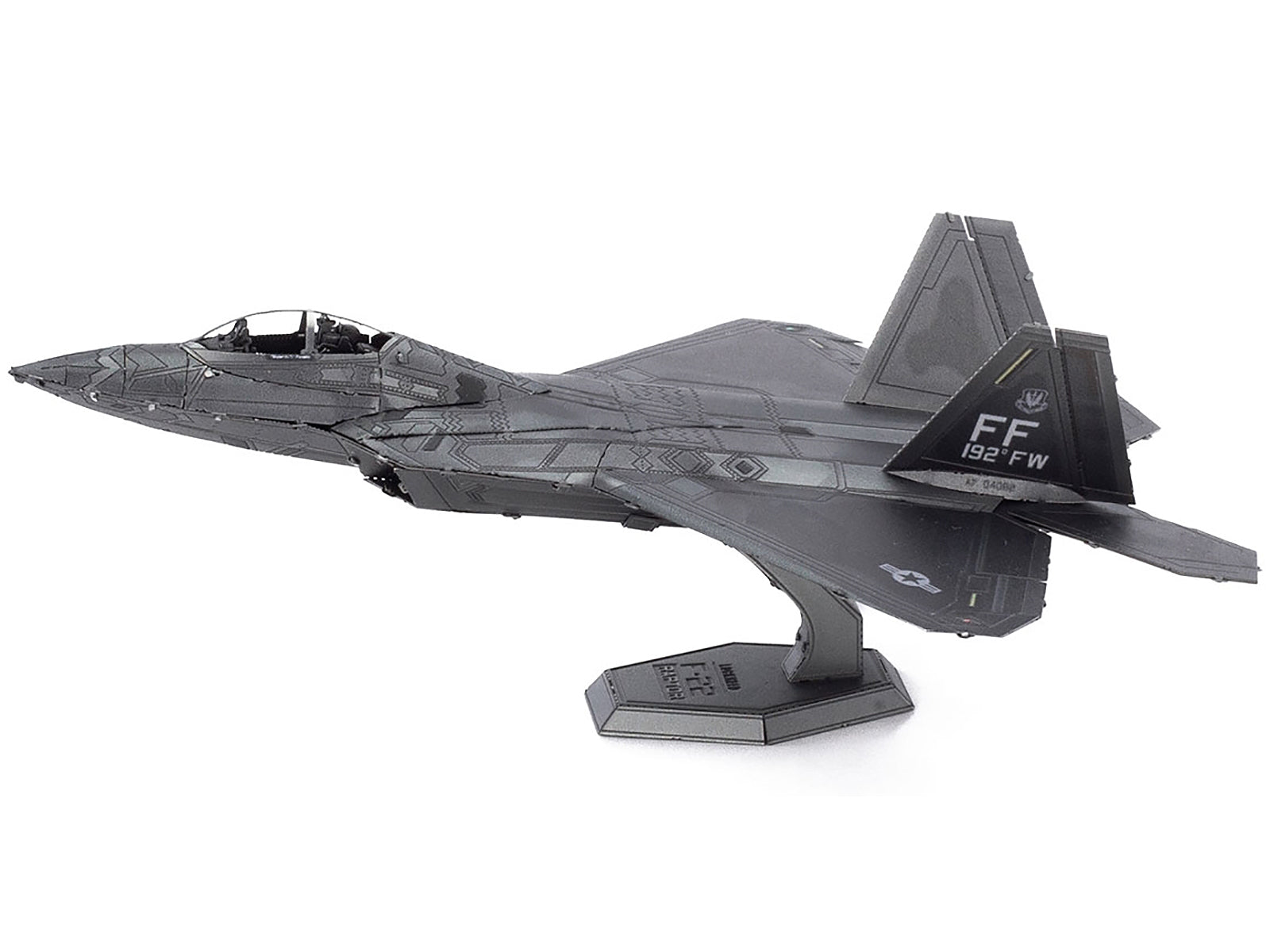 Model Kit Lockheed Martin F-22 Raptor Stealth Aircraft "United States Air Force" (Moderate Difficulty) Steel Model by Metal Earth