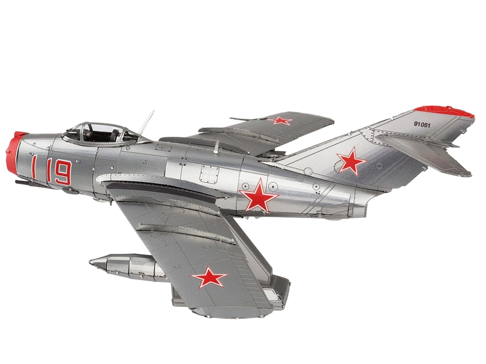 Model Kit Mikoyan-Gurevich MiG-15 Fighter Aircraft "Korean War" Soviet Air Force (Moderate Difficulty) Steel Model by Metal Earth