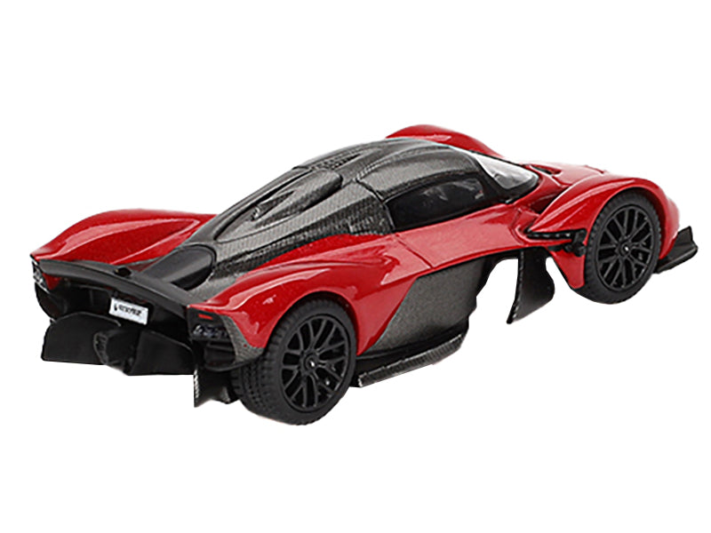 Aston Martin Valkyrie Hyper Red with Carbon Top Limited Edition to 3960 pieces Worldwide 1/64 Diecast Model Car by Mini GT