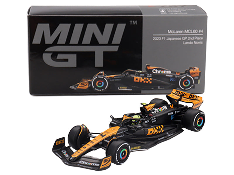 McLaren MCL60 #4 Lando Norris 2nd Place Formula One F1 "Japanese GP" (2023) Limited Edition 1/64 Diecast Model Car by Mini GT