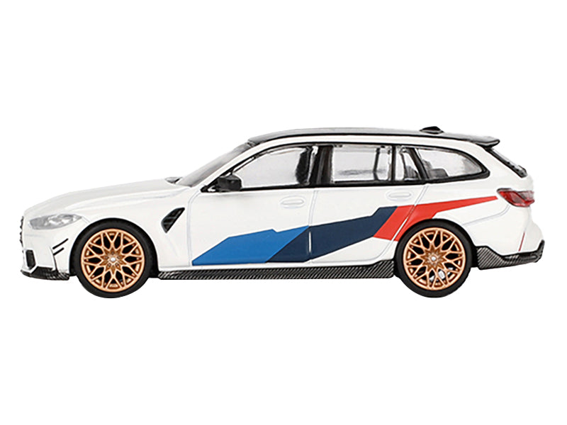 BMW M3 M Performance Touring Alpine White with Black Top and Graphics Limited Edition to 4800 pieces Worldwide 1/64 Diecast Model Car by Mini GT