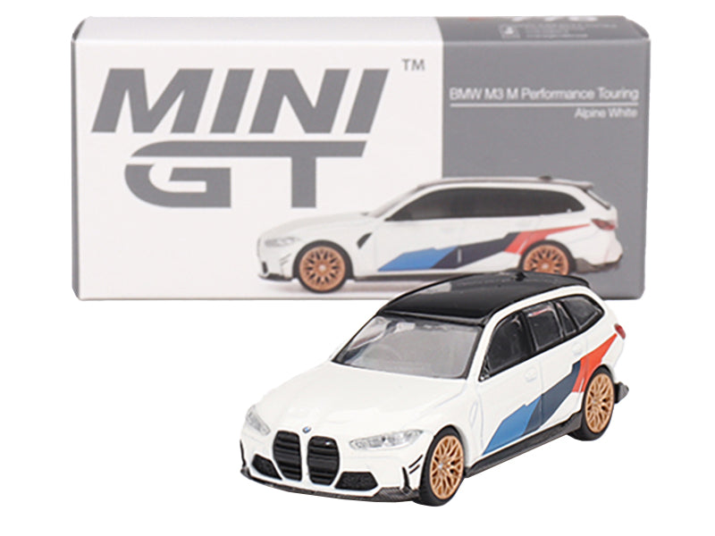 BMW M3 M Performance Touring Alpine White with Black Top and Graphics Limited Edition to 4800 pieces Worldwide 1/64 Diecast Model Car by Mini GT