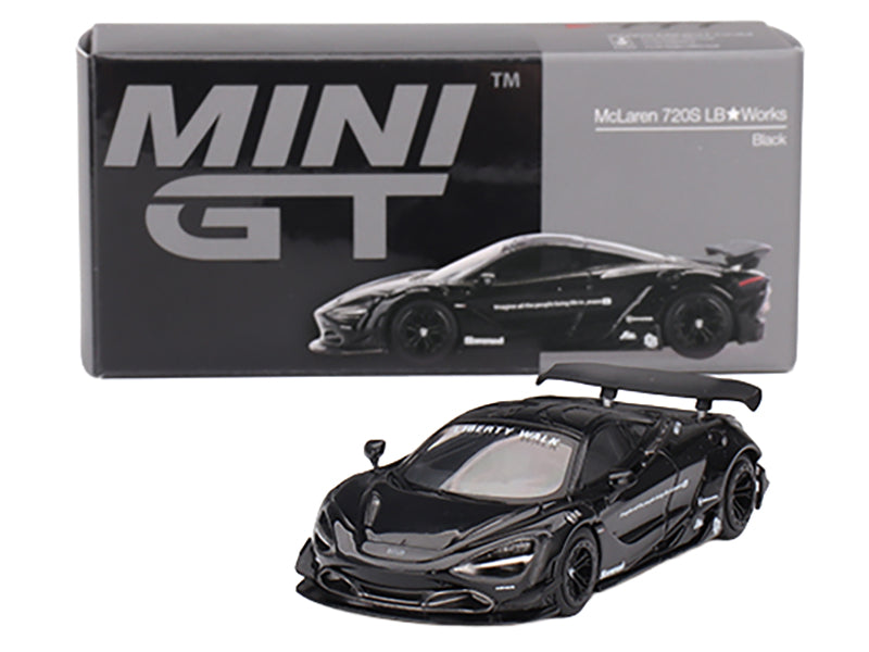 McLaren 720S LB-Works Black Limited Edition 1/64 Diecast Model Car by Mini GT