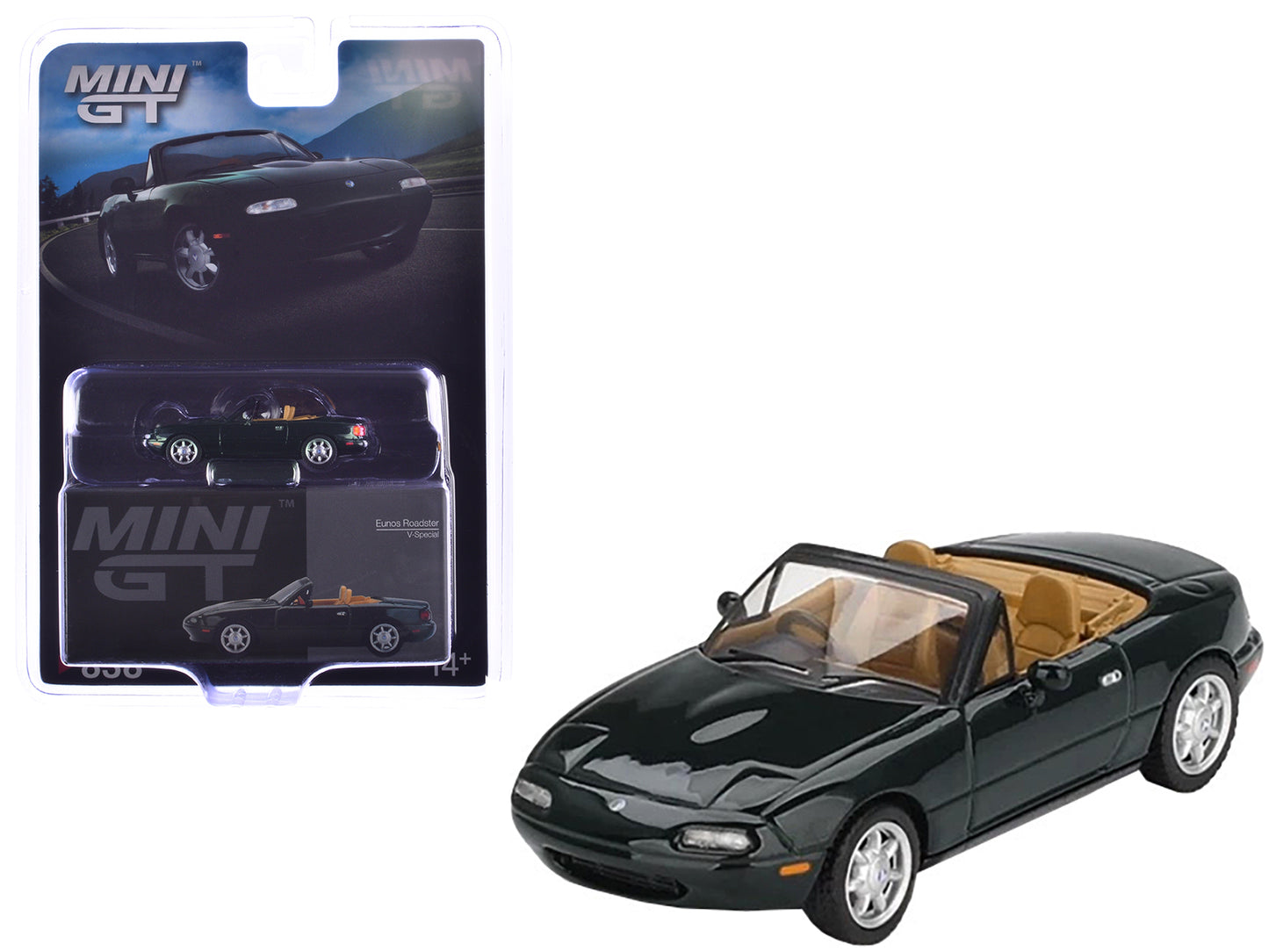 Eunos Roadster V-Special RHD (Right Hand Drive) Dark Green Limited Edition 1/64 Diecast Model Car by Mini GT