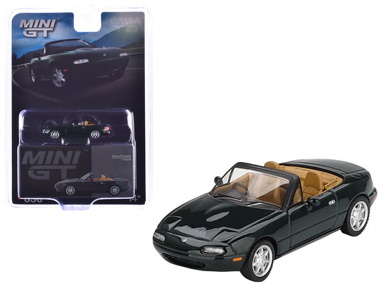 Eunos Roadster V-Special RHD (Right Hand Drive) Dark Green Limited Edition 1/64 Diecast Model Car by Mini GT