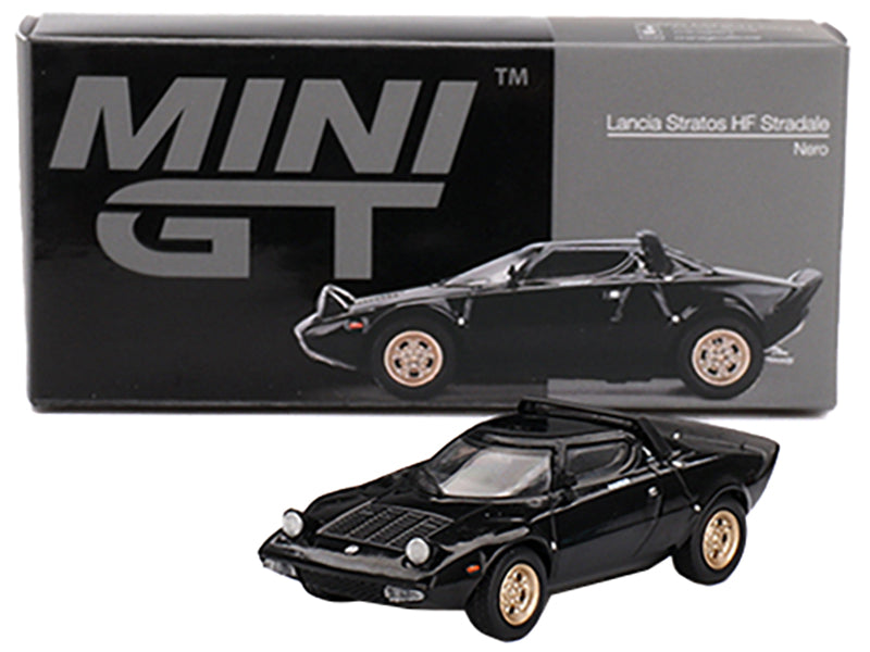 Lancia Stratos HF Stradale Nero Black Limited Edition 1/64 Diecast Model Car by Mini GT