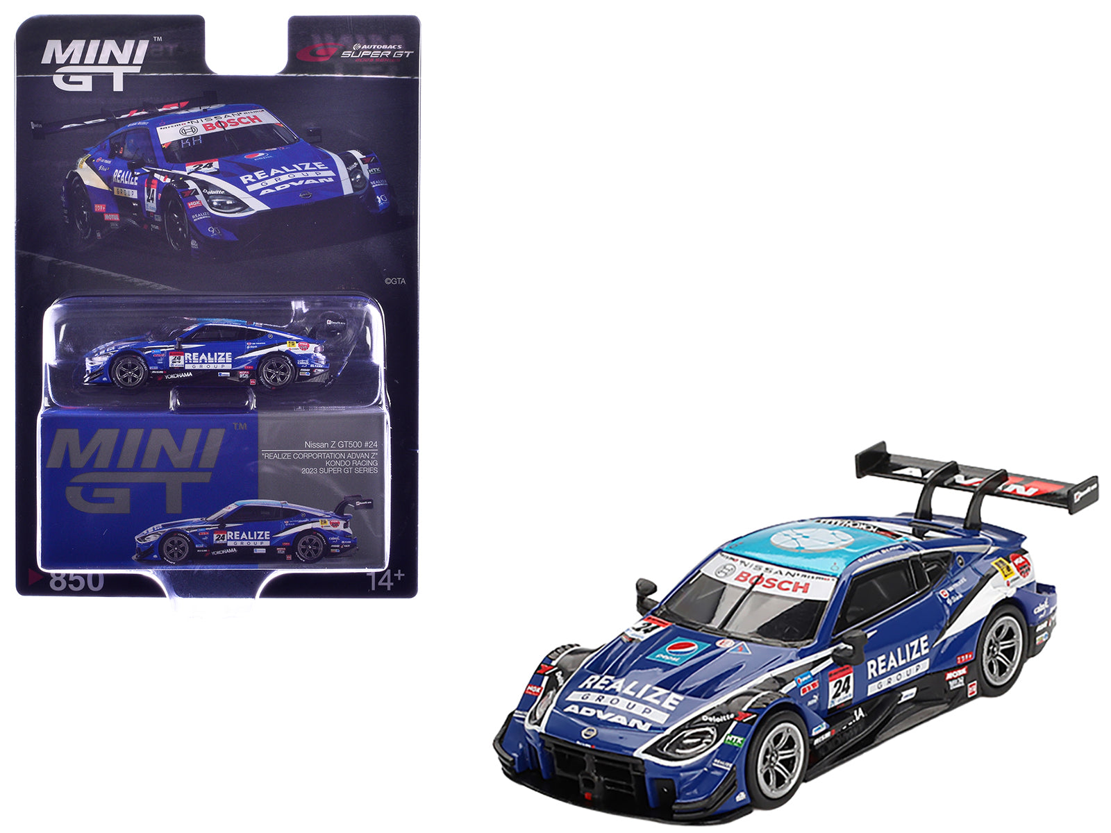 Nissan Z GT500 #24 Daiki Sasaki - Kohei Hirate "Kondo Racing - Realize Group" "Super GT Series" (2023) Limited Edition 1/64 Diecast Model Car by Mini GT