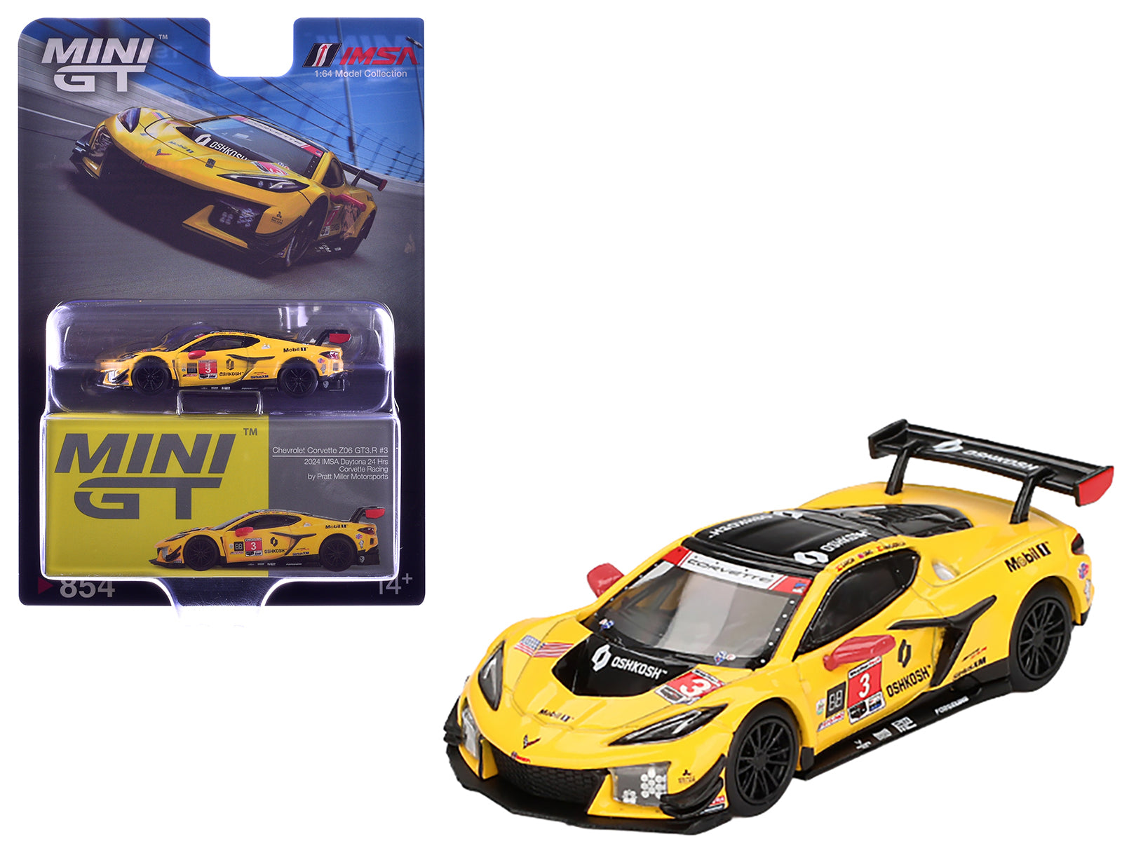 Chevrolet Corvette Z06 GT3.R #3 Antonio Garcia - Daniel Juncadella - Alexander Sims "Corvette Racing by Pratt Miller Motorsports" IMSA "24 Hours of Daytona" (2024) Limited Edition 1/64 Diecast Model Car by Mini GT