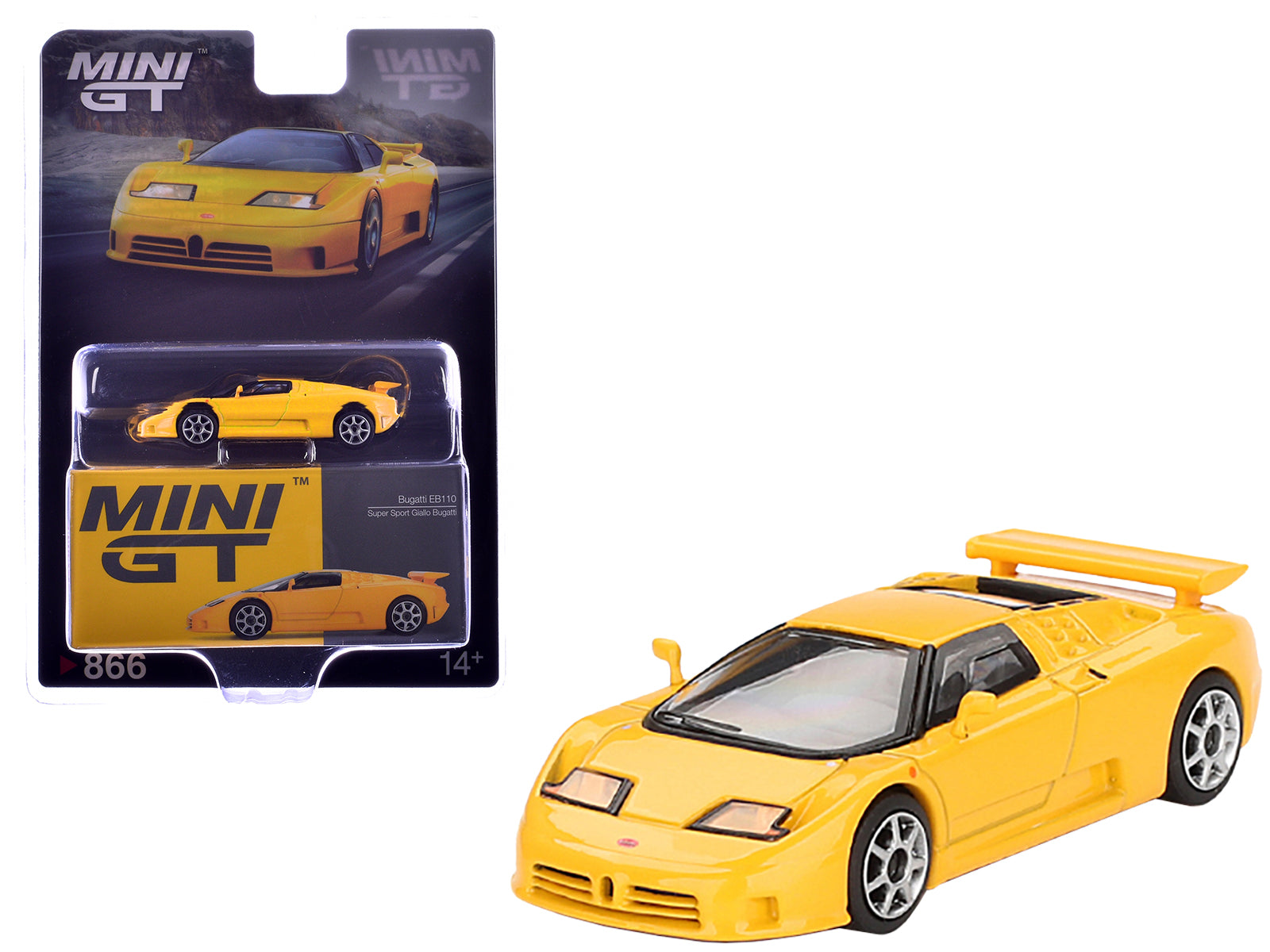 Bugatti EB110 Super Sport Giallo Bugatti Yellow Limited Edition 1/64 Diecast Model Car by Mini GT