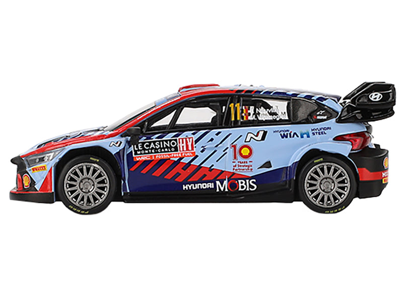 Hyundai i20 N Rally1 Hybrid #11 Thierry Neuville - Martijn Wydaeghe Winner "Rallye Monte-Carlo" (2024) Limited Edition 1/64 Diecast Model Car by Mini GT