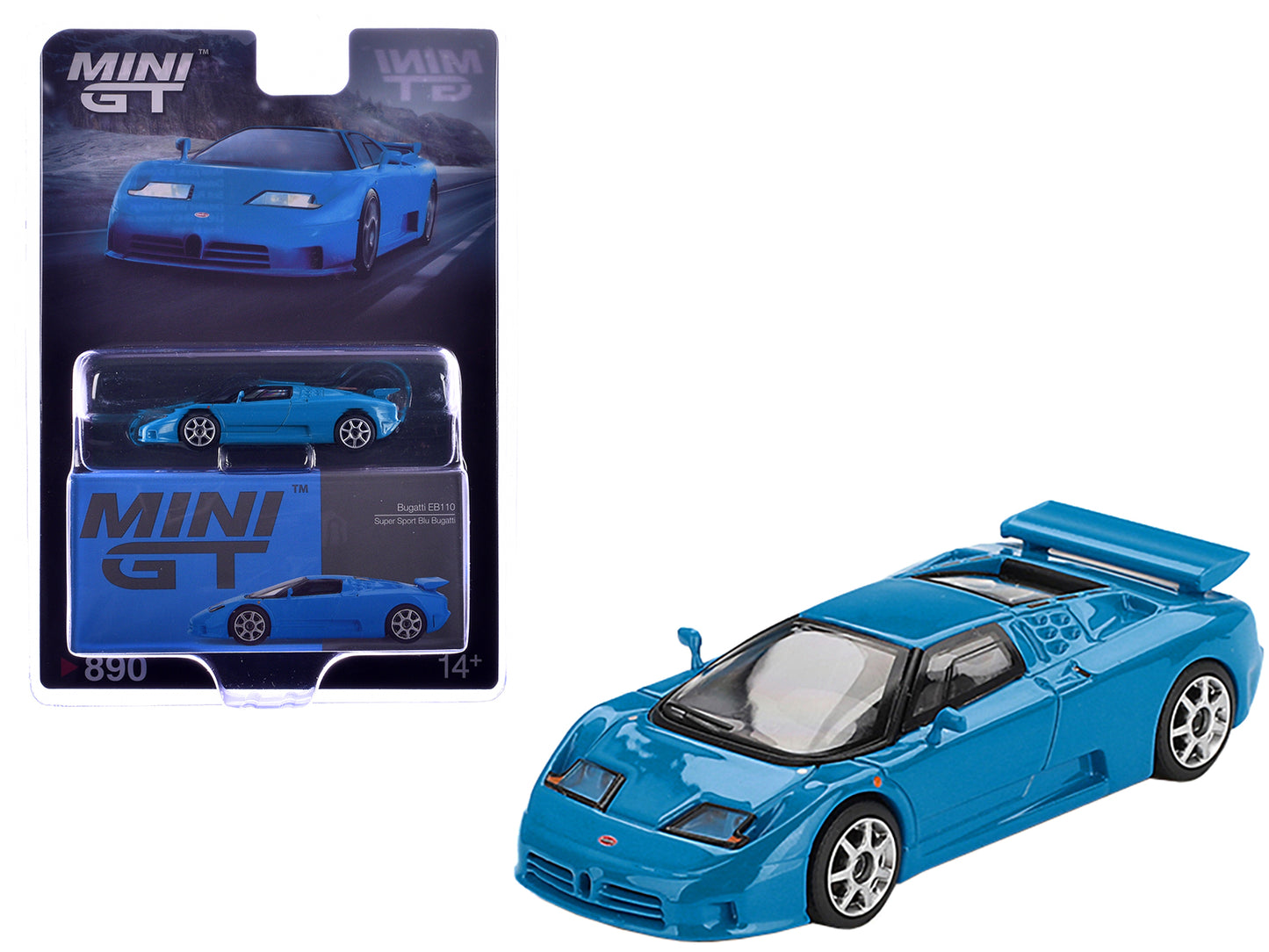 Bugatti EB110 Super Sport Blu Bugatti Blue Limited Edition 1/64 Diecast Model Car by Mini GT