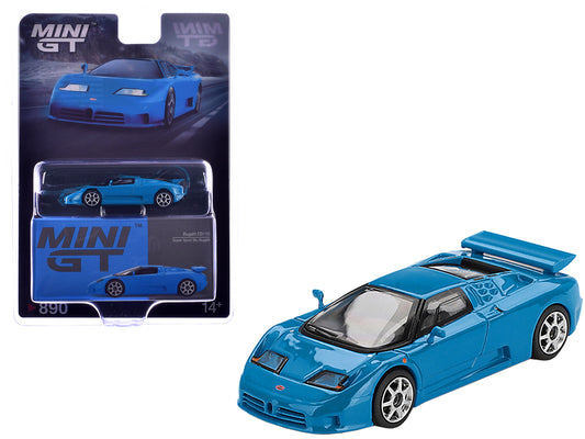 Bugatti EB110 Super Sport Blu Bugatti Blue Limited Edition 1/64 Diecast Model Car by Mini GT