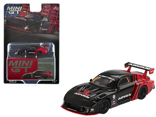 Mazda RX-7 LB-Super Silhouette RHD (Right Hand Drive) "Advan" Black and Red Limited Edition 1/64 Diecast Model Car by Mini GT