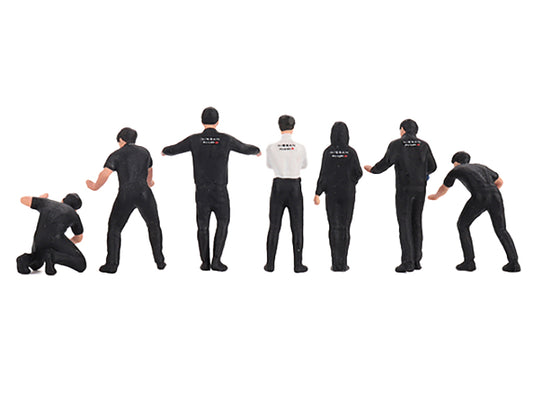 "NISMO Technician Team" 7 Piece Figure Set for 1/64 Scale Models by Mini GT