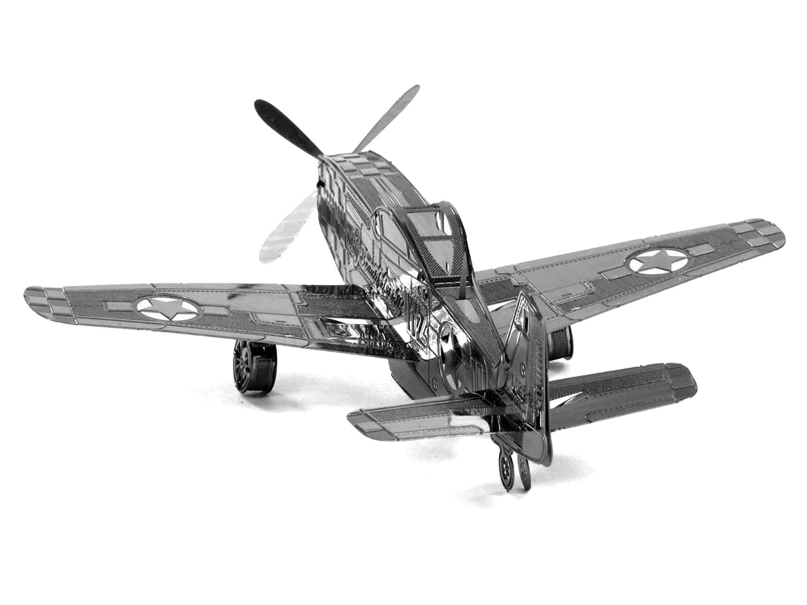 Model Kit North American P-51 Mustang Fighter Aircraft "Big Beautiful Doll" United States Army Air Forces (Easy Difficulty) Steel Model by Metal Earth