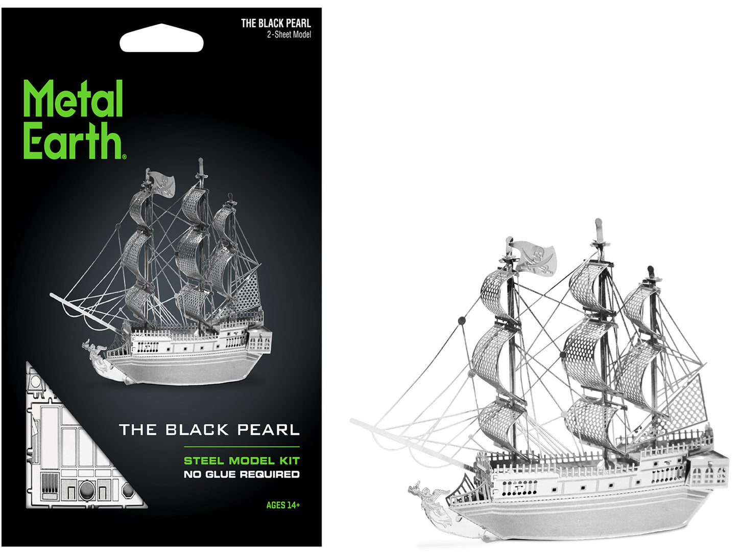 Model Kit Black Pearl Ship (Moderate Difficulty) Steel Model by Metal Earth