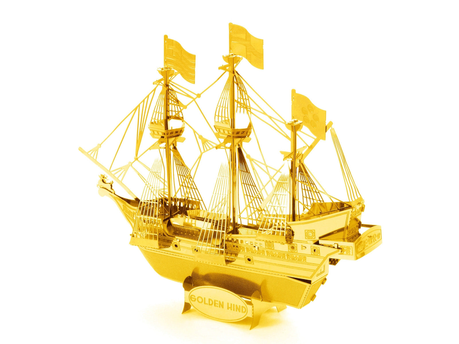 Model Kit Golden Hind Galleon Gold Version (Moderate Difficulty) Steel Model by Metal Earth