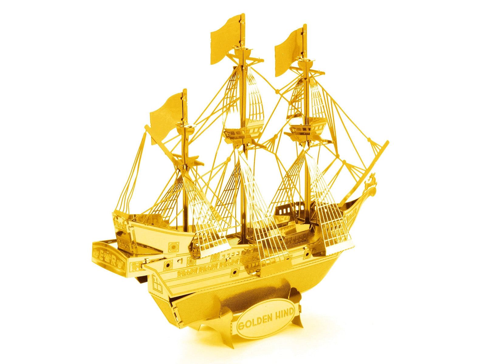 Model Kit Golden Hind Galleon Gold Version (Moderate Difficulty) Steel Model by Metal Earth