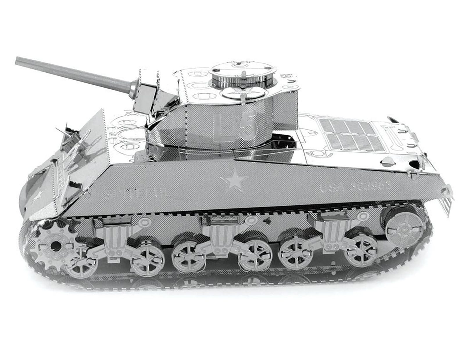Model Kit American Sherman Tank (Moderate Difficulty) Steel Model by Metal Earth