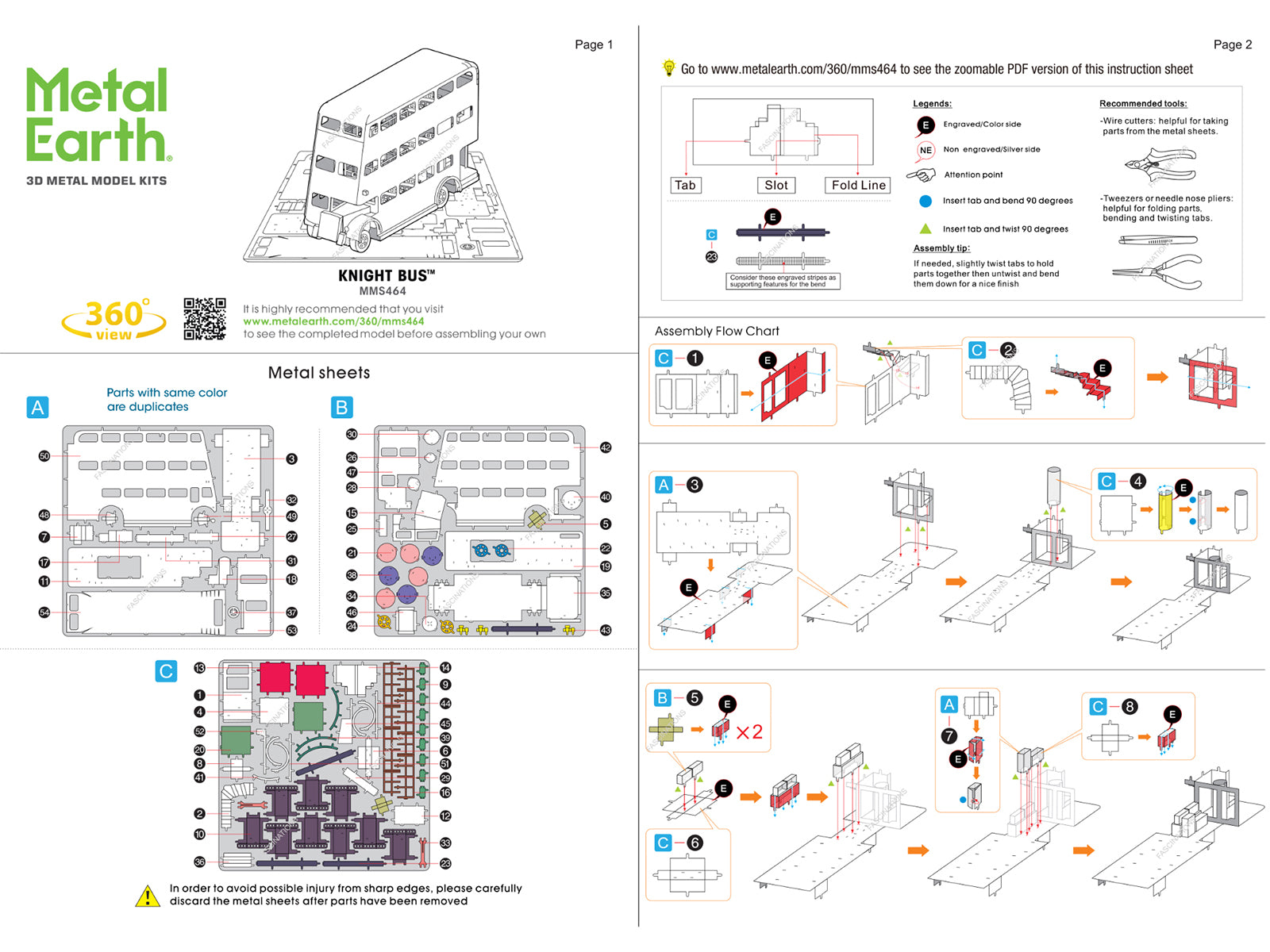 Model Kit Knight Bus Purple "Harry Potter and the Prisoner of Azkaban" (2004) Movie (Moderate Difficulty) Steel Model by Metal Earth