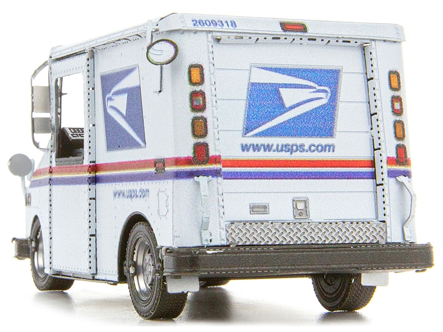 Model Kit  LLV Mail Truck White "USPS (United States Postal Service)" (Moderate Difficulty) Steel Model by Metal Earth