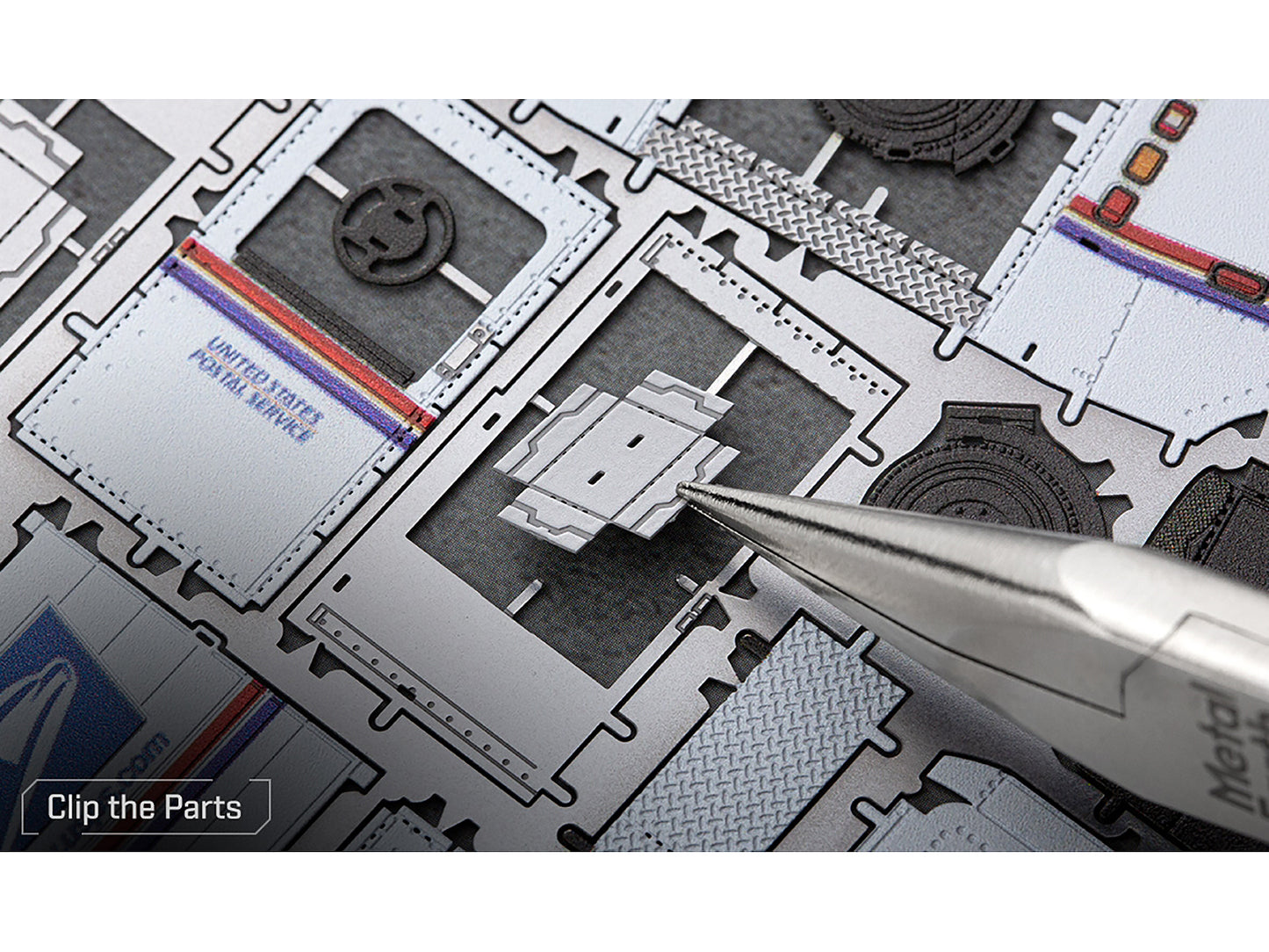 Model Kit  LLV Mail Truck White "USPS (United States Postal Service)" (Moderate Difficulty) Steel Model by Metal Earth