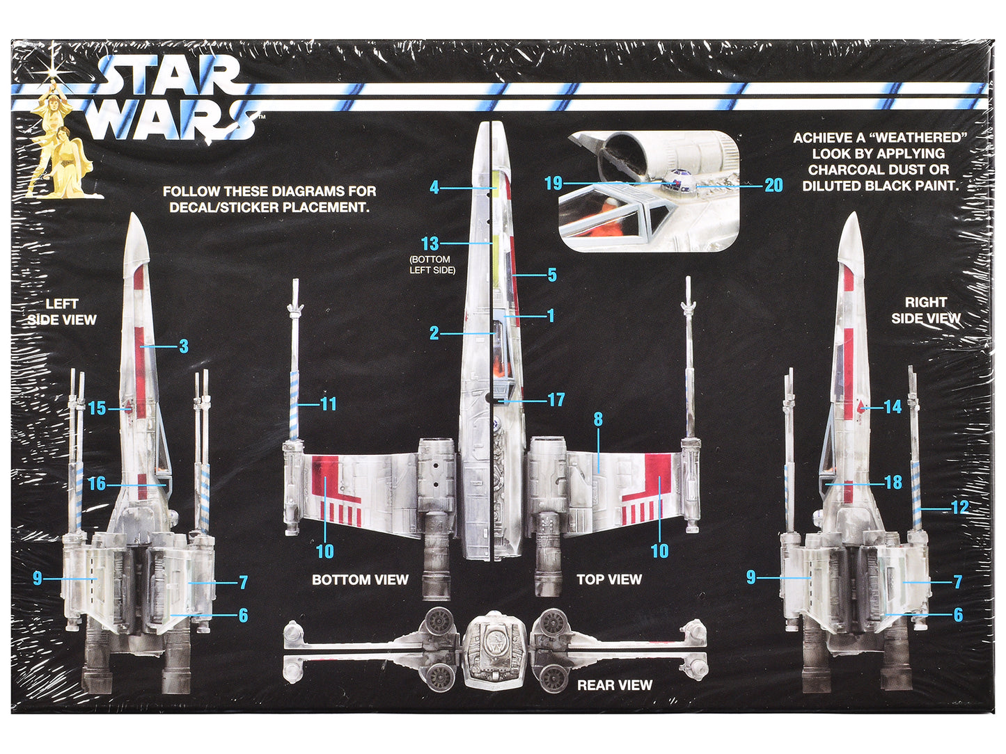 Skill 2 Snap Model Kit Luke Skywalker X-Wing Fighter "Star Wars: A New Hope" (1977) Movie 1/63 Scale Model by MPC