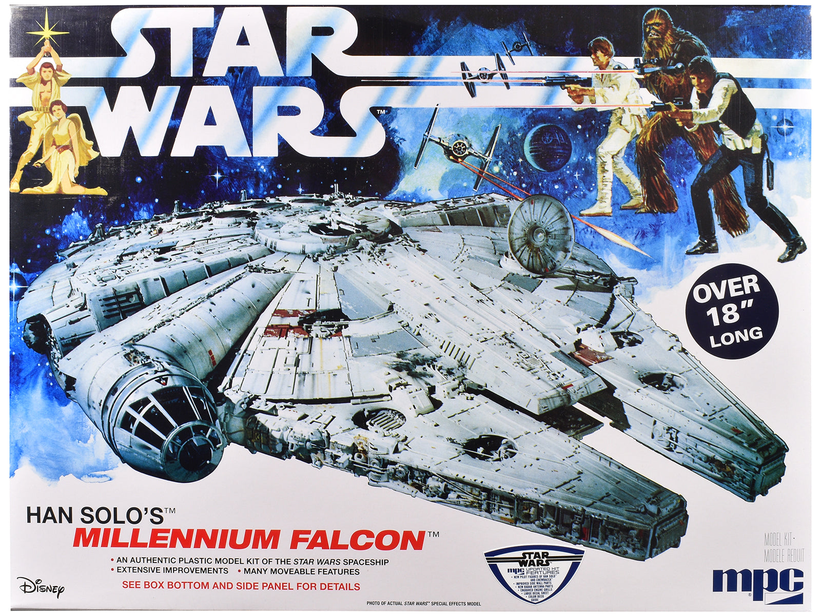 Skill 3 Model Kit Han Solo's Millennium Falcon "Star Wars: A New Hope" (1977) Movie 1/72 Scale Model by MPC