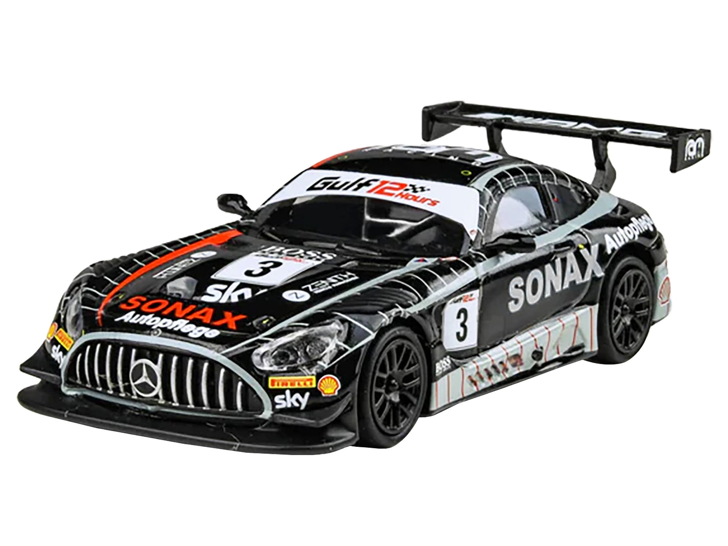 Mercedes-AMG GT3 #3 Chris Froggatt - Ian Loggie - Callum MacLeod "Ram Racing" 3rd Place "Gulf 12 Hours" (2021) 1/64 Diecast Model Car by Paragon Models