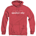 Old School Speaker City Logo Heather Mens Hoodie Red Officially Licensed