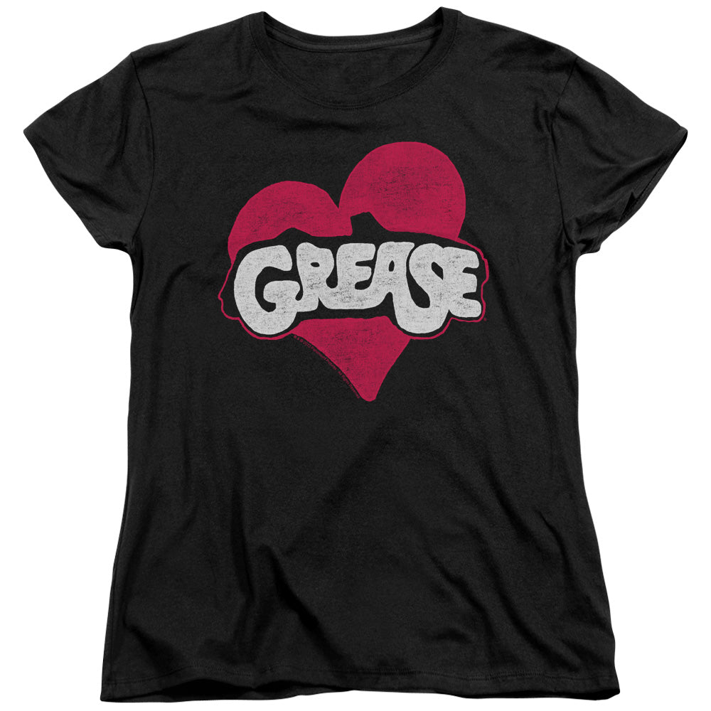 Grease Heart Womens T Shirt Black Officially Licensed
