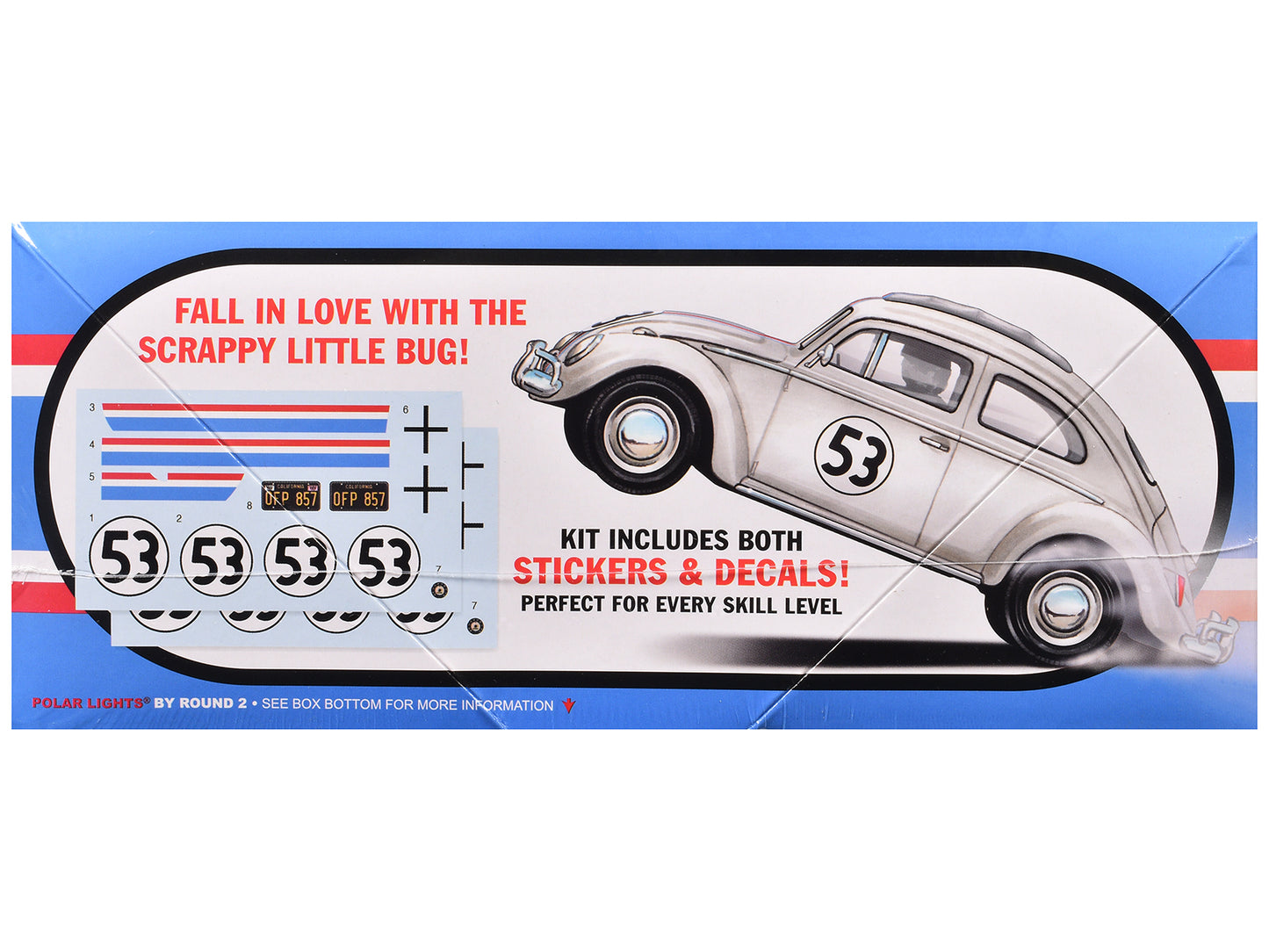 Skill 2 Model Kit Volkswagen Beetle Herbie "The Love Bug" (1969) Movie 1/25 Scale Model by Polar Lights