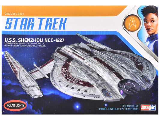 Skill 2 Snap Model Kit U.S.S. Shenzhou NCC-1227 Spacecraft "Star Trek: Discovery" (2017-2024) TV Series 1/2500 Scale Model by Polar Lights