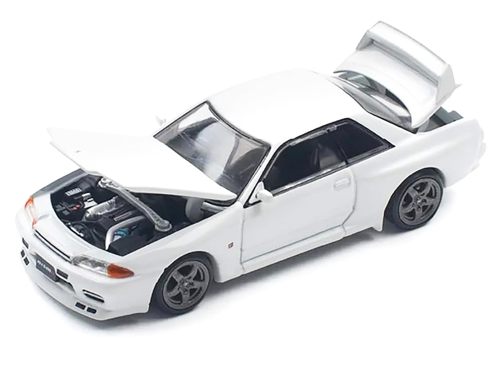 GTR R32 RHD (Right Hand Drive) Crystal White 1/64 Diecast Model Car by Pop Race