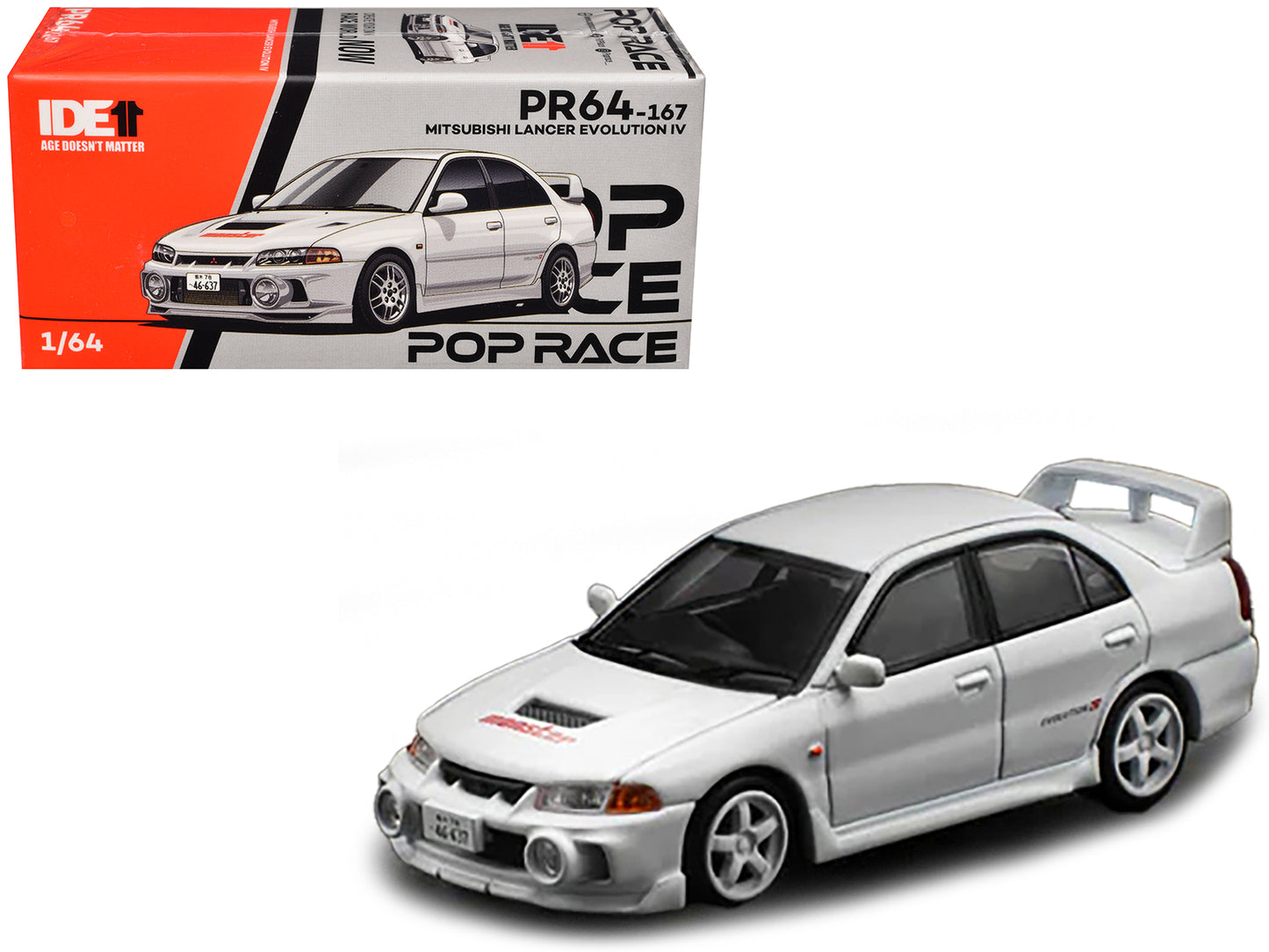 Mitsubishi Lancer Evolution IV RHD (Right Hand Drive) White "Indonesia Diecast Expo 2024 Exclusive" 1/64 Diecast Model Car by Pop Race