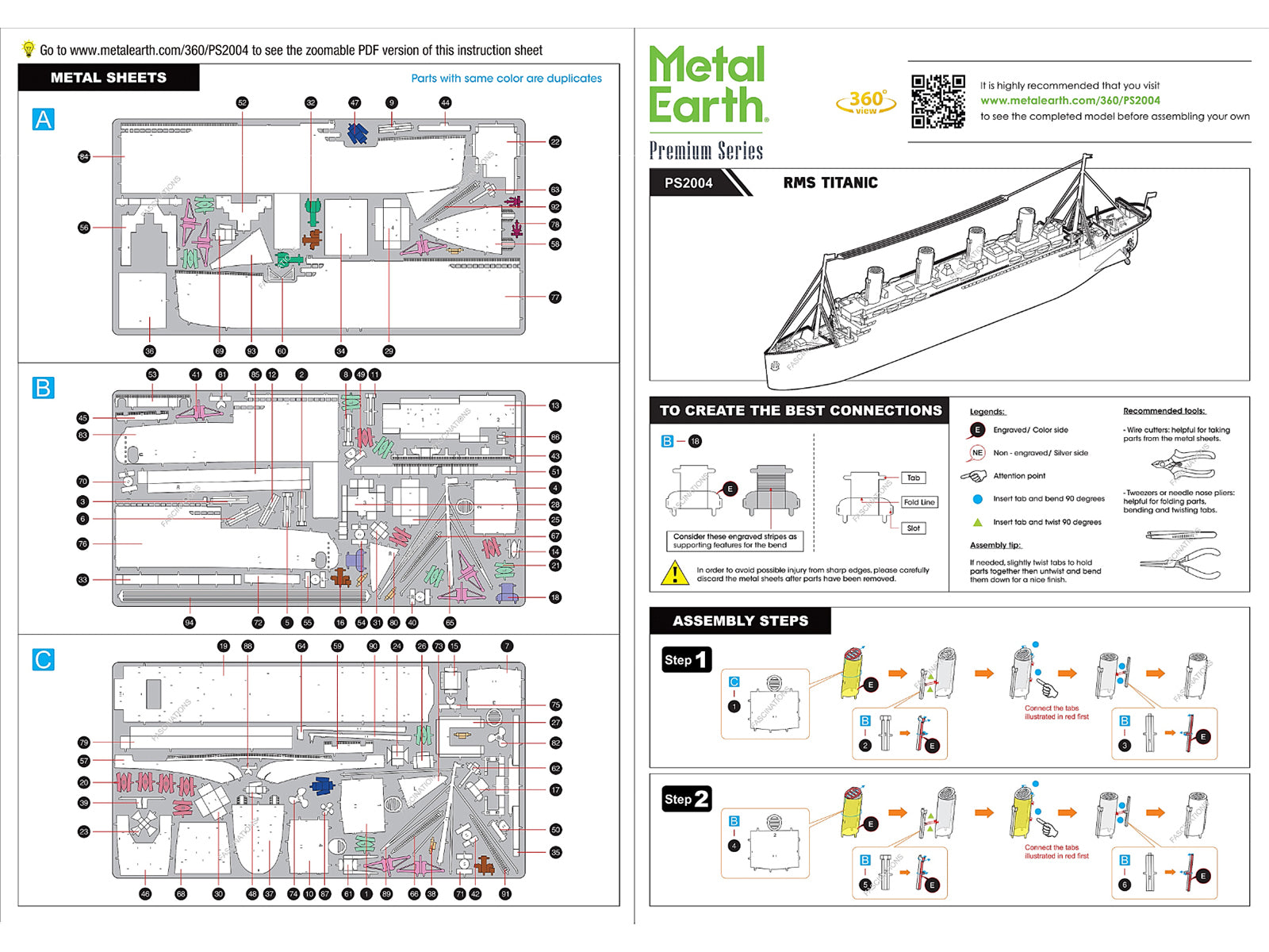 Model Kit RMS Titanic Ship (Moderate Difficulty) Steel Model by Metal Earth